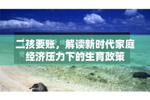 二孩要账，解读新时代家庭经济压力下的生育政策