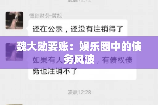 魏大勋要账：娱乐圈中的债务风波