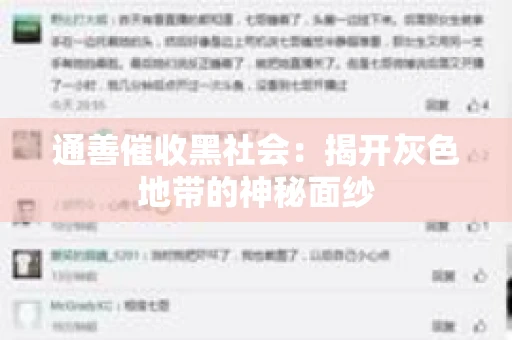 通善催收黑社会：揭开灰色地带的神秘面纱
